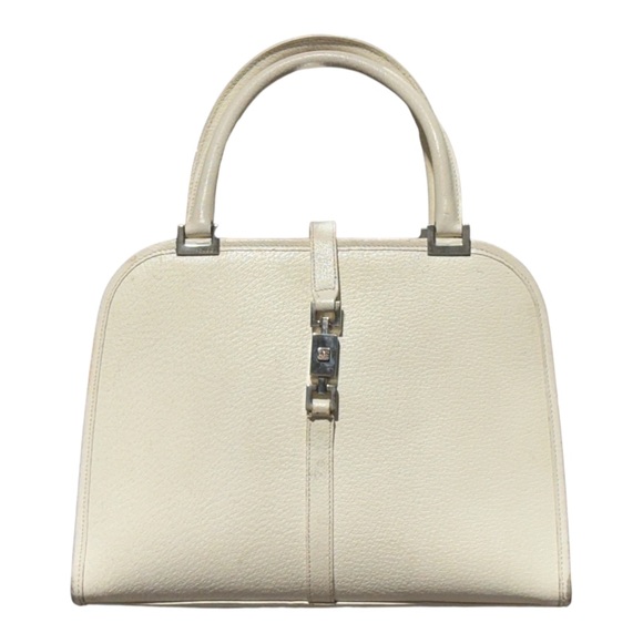 GUCCI Jackie Handbag Tote 002 1071 Silver Hardware Leather White 1669 - Picture 1 of 16